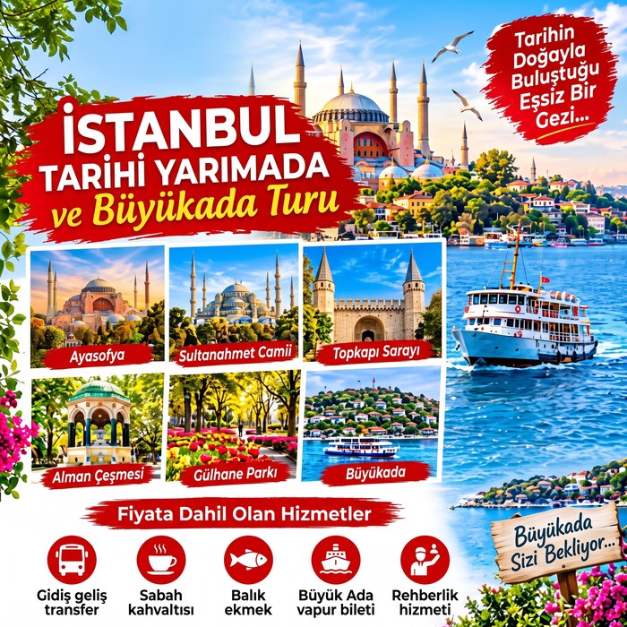 Yapay zeka ile üretilmiş örnek bir İstanbul turu afişi